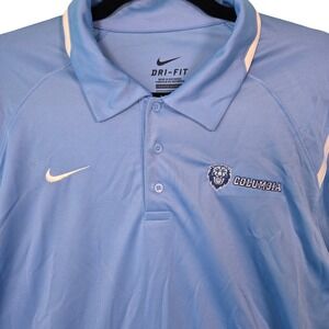 Nike Dri-FIT Columbia Lions Polo Shirt Men's Large Light Blue Short Sleeve